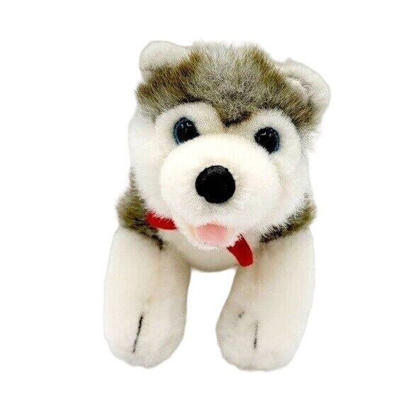 2/$15 Build a Bear Wolf Plush Gray Ivory 8" Red Bandana Husky Dog Stuffed Animal - Picture 2 of 9